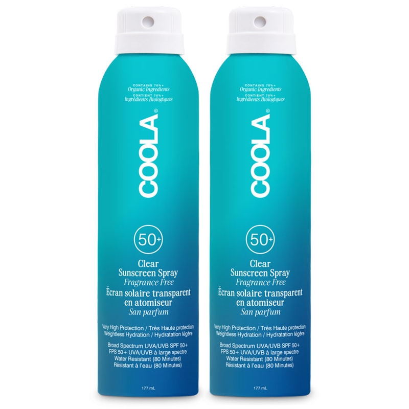 Coola Classic Body Spray Fragrance-Free SPF50 - 177ml x 2